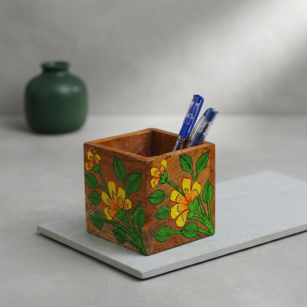 Luxury Wooden Pen Stand | Handmade Desk Organizer | Wodo Craft - Image 3