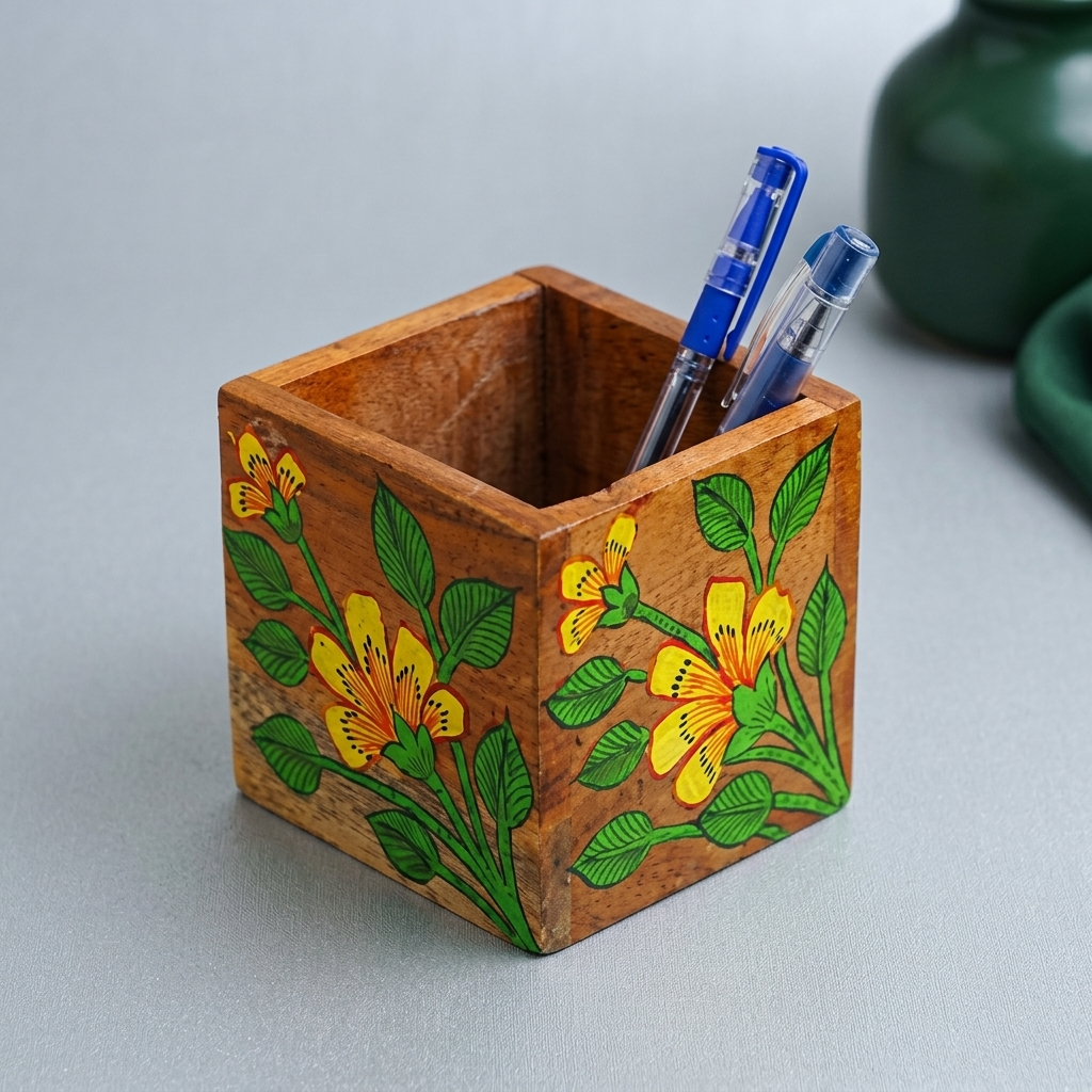 Luxury Wooden Pen Stand | Handmade Desk Organizer | Wodo Craft - Image 4