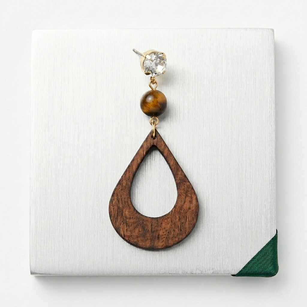 Premium Handcrafted Wooden Drop Earrings for Women | Natural Wood Jewellery | Wodo Craft