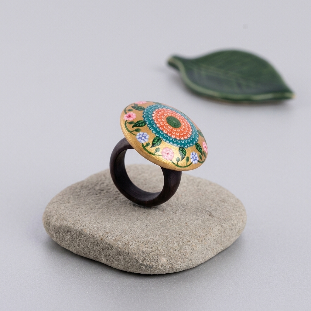 Luxury Wooden Floral Ring | Handmade Artisan Jewellery | Wodo Craft